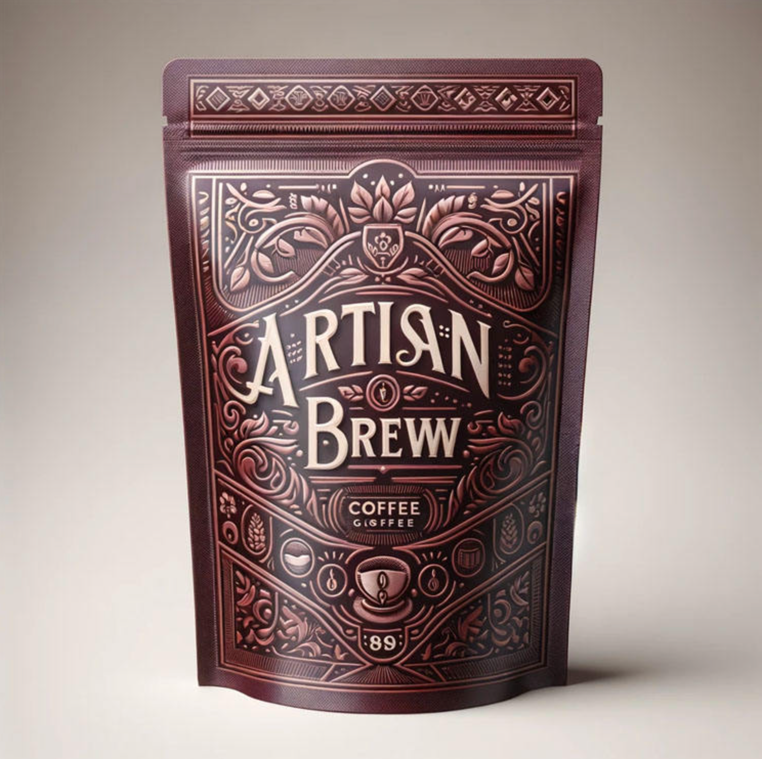 Kraft Flat Bottom Coffee Pouch - Natural Eco-Friendly